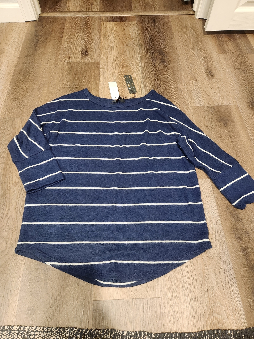 41 Hawthorn Navy and White Striped Top